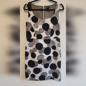 Ann Taylor Black and Gray Patterned Mini Dress